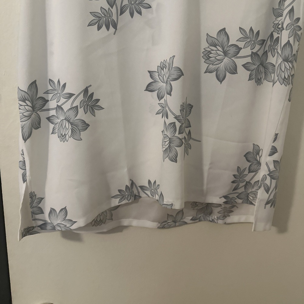 Ann Taylor Women's Floral Draped Boat Neck Sleeveless Blouse Tank Top - M ‎ NWT - Picture 7 of 10
